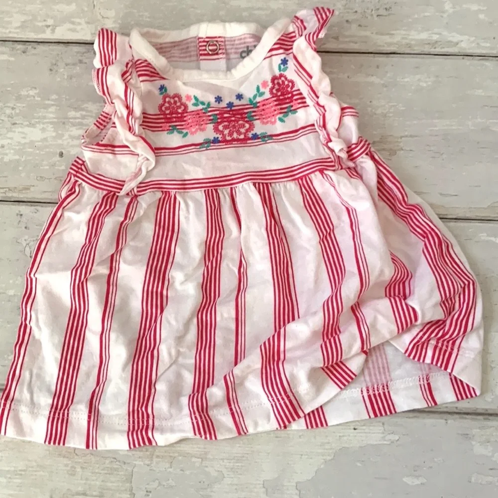 Carters 0-3m Baby Girl Outfit White Pink Stripes Tank & Bloomers Floral NB